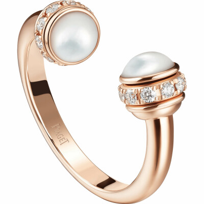 Bague ouverte Piaget Possession en or rose, nacre et diamants