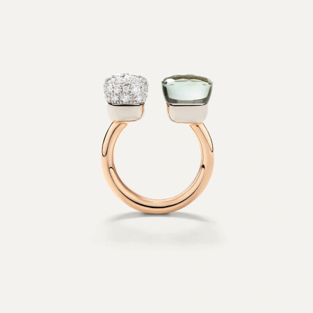 Pomellato Nudo ring in rose gold, diamond and Prasiolite