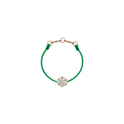 Bague RedLine Illusion fil émeraude avec diamant 0.05ct en serti invisible, or rose