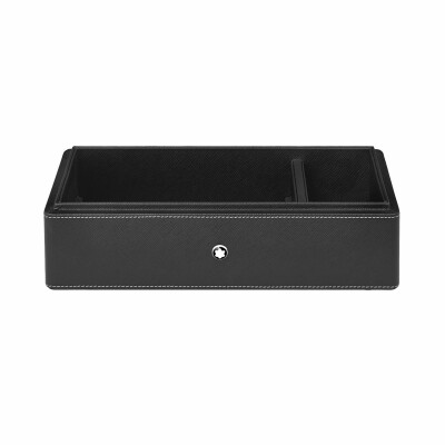 Boite de Bureau Montblanc en cuir pour trois instruments d’écriture et un encrier