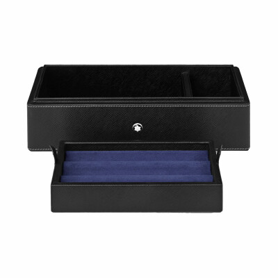 Boite de Bureau Montblanc en cuir pour trois instruments d’écriture et un encrier