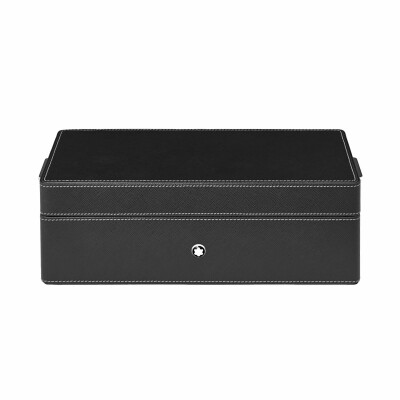 Boite de Bureau Montblanc en cuir pour trois instruments d’écriture et un encrier
