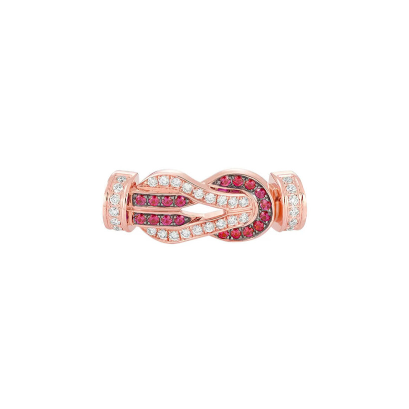 FRED Chance Infinie Buckle Medium Model pink gold, diamonds and rubies