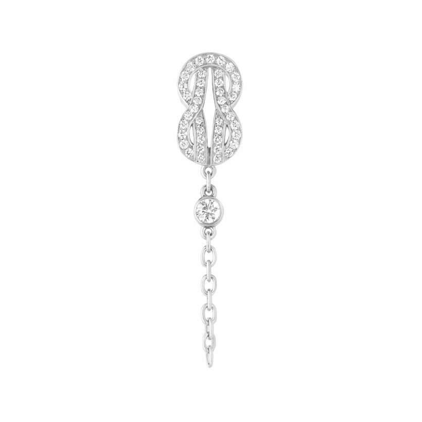 Mono boucle d'oreille FRED Chance Infinie en or blanc sertie de diamants