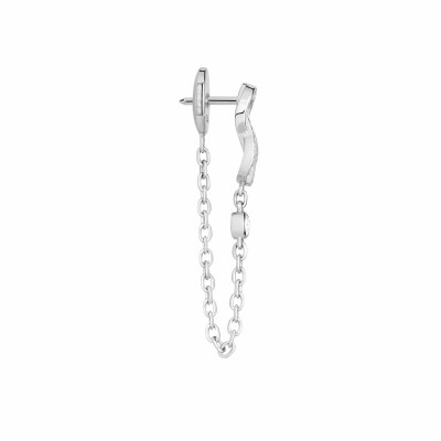 Mono boucle d'oreille FRED Chance Infinie en or blanc sertie de diamants