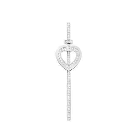 Mono boucle d'oreille amovible FRED Pretty Woman en or blanc sertie de diamants