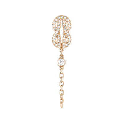 Mono boucle d'oreille Fred Chance Infinie en or rose sertie de diamants