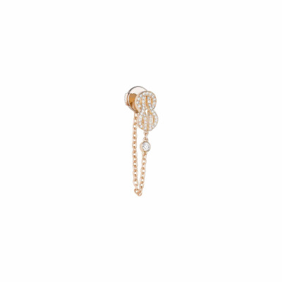 Mono boucle d'oreille FRED Chance Infinie en or rose sertie de diamants