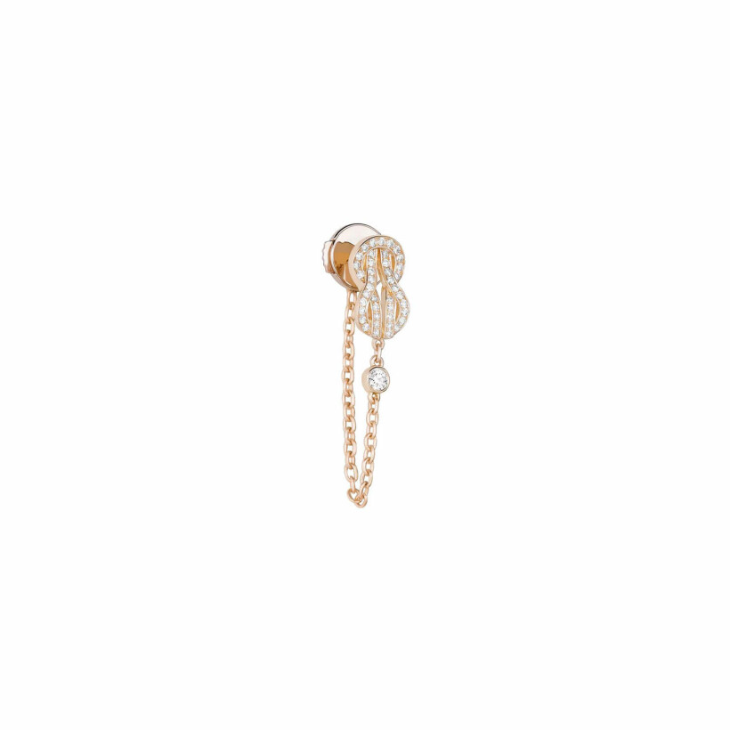 FRED Chance Infinie single earring, rose gold set with diamonds