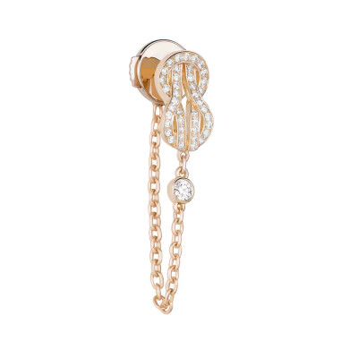 Mono boucle d'oreille Fred Chance Infinie en or rose sertie de diamants