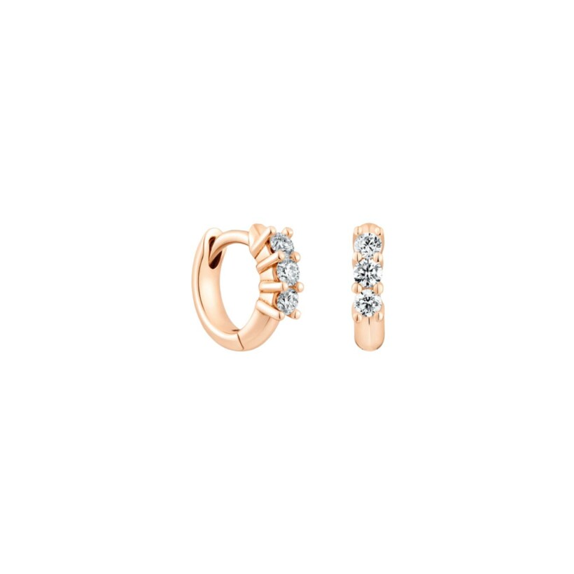 Boucles d'oreilles créoles Raynal en or rose et diamants