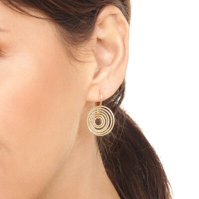 Boucles d'oreilles Orus Bijoux Spiral en argent doré
