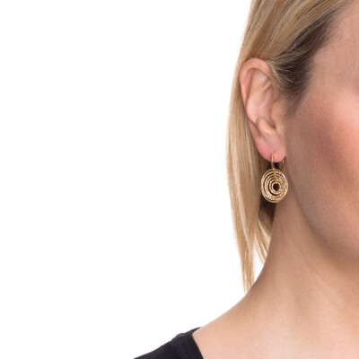 Boucles d'oreilles Orus Bijoux Spiral en argent doré