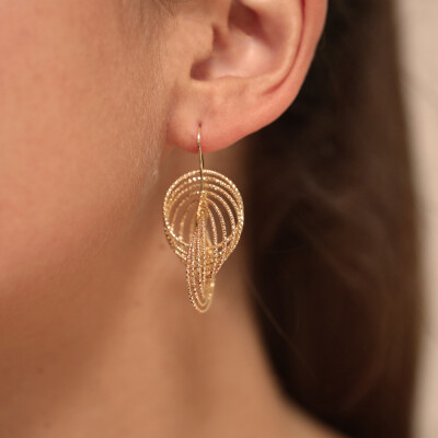 Boucles d'oreilles Orus Bijoux Spiral en argent doré