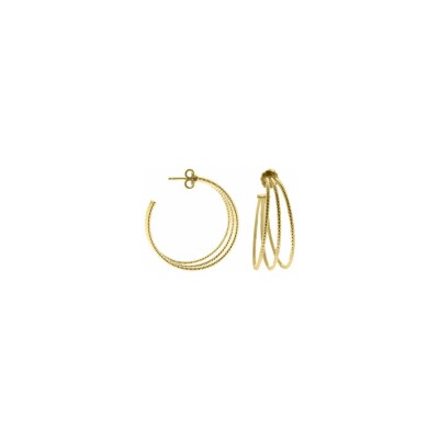 Boucles d'oreilles créoles Orus Bijoux Spiral en argent doré