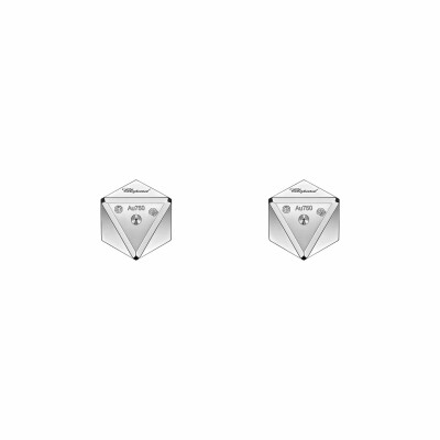 Boucles d'oreilles Chopard Ice Cube be Cube en or blanc et diamants