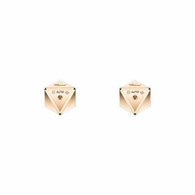 Boucles d'oreilles Chopard Ice Cube be Cube en or rose