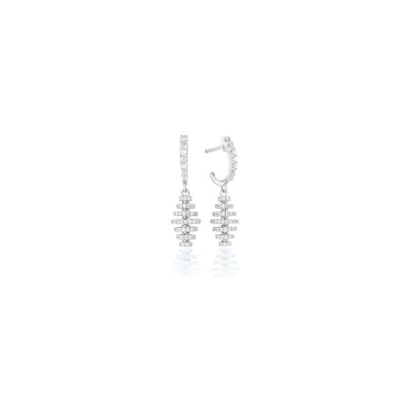 Boucles d'oreilles Raynal Roulis en or blanc et diamants