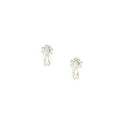 Boucles d'oreilles Antonello Portofino "Petit et Rond" en or blanc et diamants