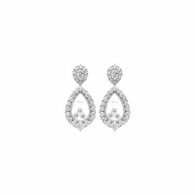 Boucles d'oreilles Chopard Happy Diamonds Joaillerie en or blanc et diamants