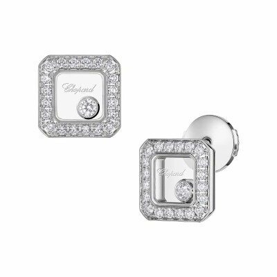 Boucles d'oreilles Chopard Happy Diamonds Icons en or blanc et diamants