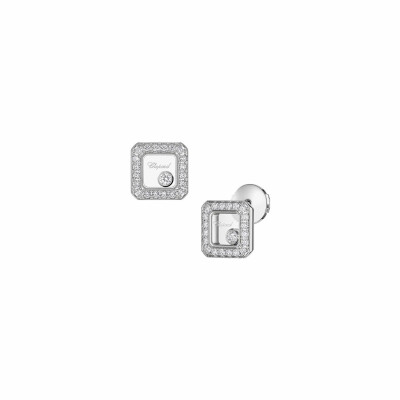 Boucles d'oreilles Chopard Happy Diamonds Icons en or blanc et diamants