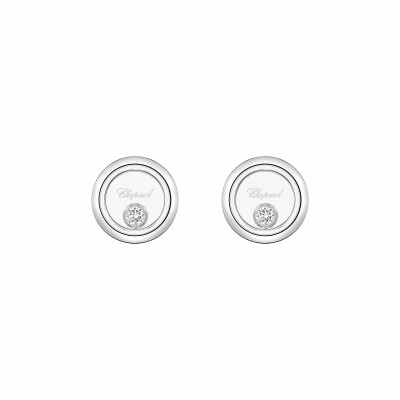Boucles d'oreilles Chopard Happy Diamonds Icons en or blanc et diamants