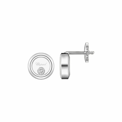 Boucles d'oreilles Chopard Happy Diamonds Icons en or blanc et diamants