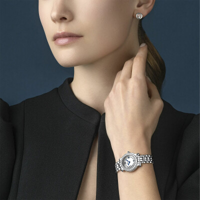 Boucles d'oreilles Chopard Happy Diamonds Icons en or blanc et diamants