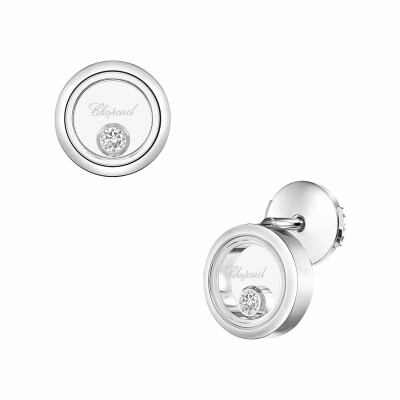 Boucles d'oreilles Chopard Happy Diamonds Icons en or blanc et diamants
