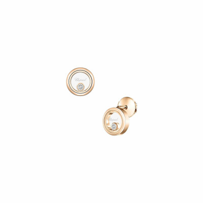 Boucles d'oreilles Chopard Happy Diamonds Icons en or rose et diamants