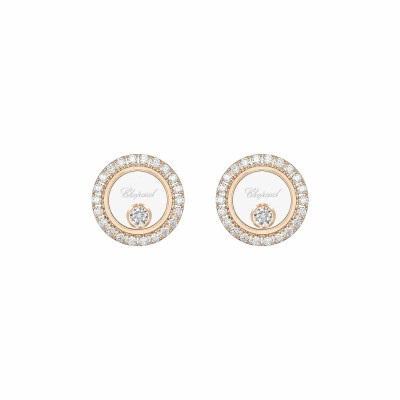 Boucles d'oreilles Chopard Happy Diamonds Icons en or rose et diamants