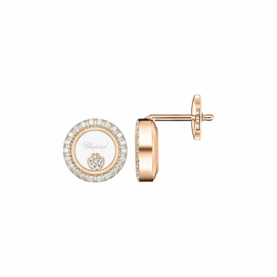 Boucles d'oreilles Chopard Happy Diamonds Icons en or rose et diamants