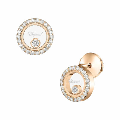 Boucles d'oreilles Chopard Happy Diamonds Icons en or rose et diamants