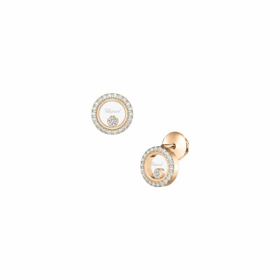 Boucles d'oreilles Chopard Happy Diamonds Icons en or rose et diamants