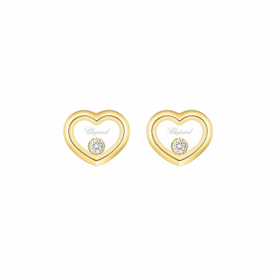 Chopard Happy Diamonds Icons earrings, yellow gold and diamonds