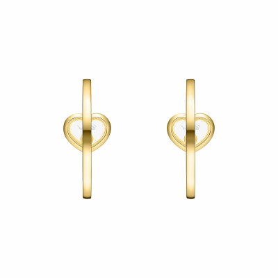 Boucles d'oreilles créoles Chopard Happy Diamonds Icons en or jaune et diamants