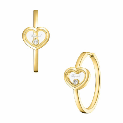 Boucles d'oreilles créoles Chopard Happy Diamonds Icons en or jaune et diamants