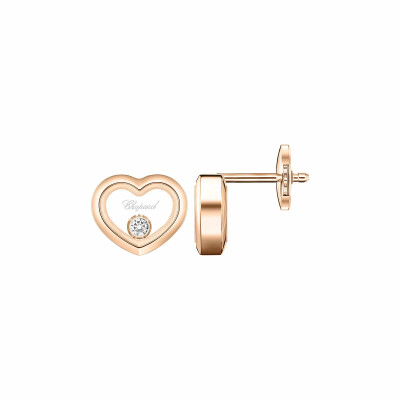 Boucles d'oreilles Chopard Happy Diamonds Icons en or rose et diamants
