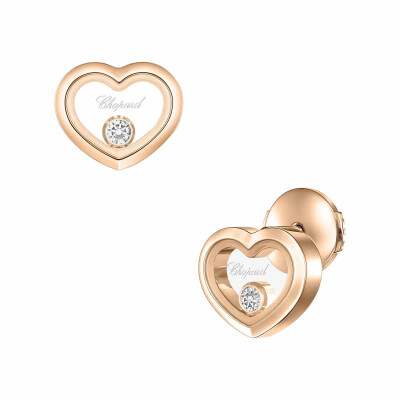 Boucles d'oreilles Chopard Happy Diamonds Icons en or rose et diamants