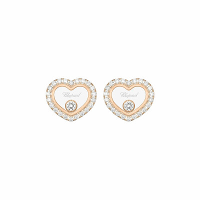 Boucles d'oreilles Chopard Happy Diamonds Icons en or rose et diamants