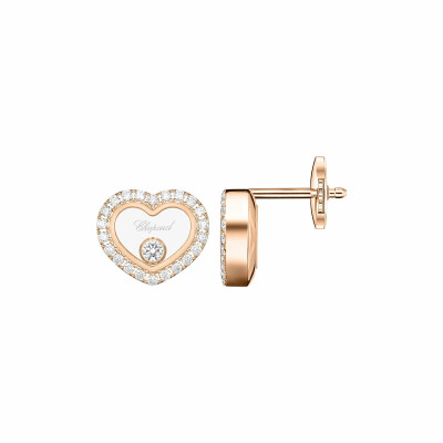 Boucles d'oreilles Chopard Happy Diamonds Icons en or rose et diamants