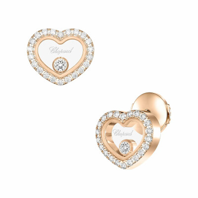Boucles d'oreilles Chopard Happy Diamonds Icons en or rose et diamants