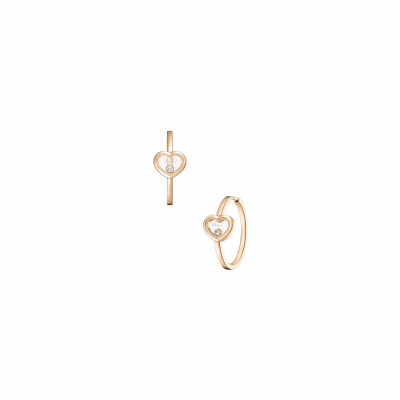 Boucles d'oreilles créoles Chopard Happy Diamonds Icons en or rose et diamants
