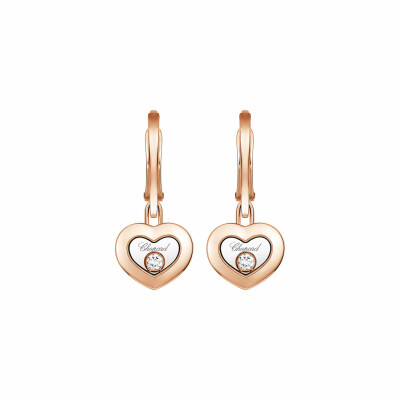 Boucles d'oreilles Chopard Happy Diamonds Icons en or rose et diamants