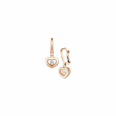 Boucles d'oreilles Chopard Happy Diamonds Icons en or rose et diamants