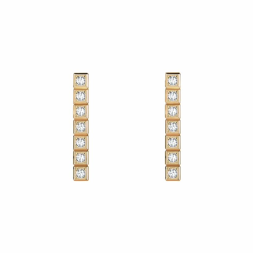 Boucles d'oreilles Chopard Ice Cube en or rose et diamants