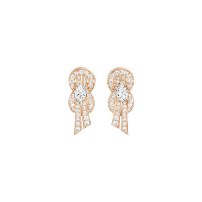 Boucles d'oreilles FRED Chance Infinie, moyen modèle, en or rose et diamants