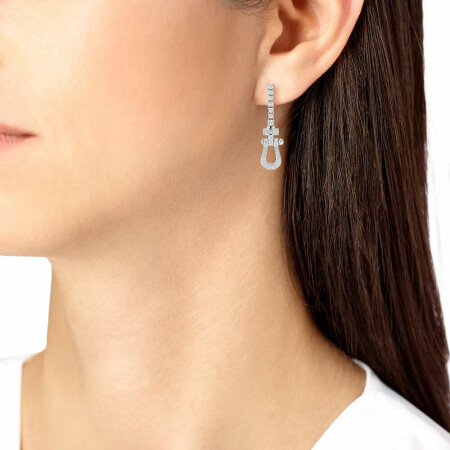 Boucles d'oreilles FRED Force 10 en or blanc et diamants