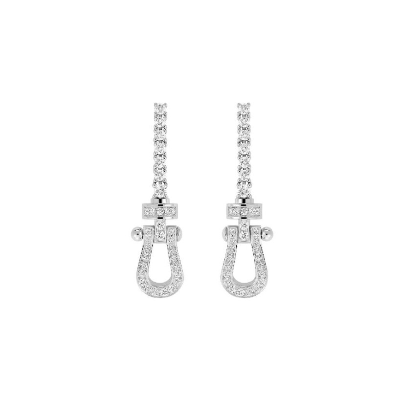 Boucles d'oreilles FRED Force 10 en or blanc et diamants